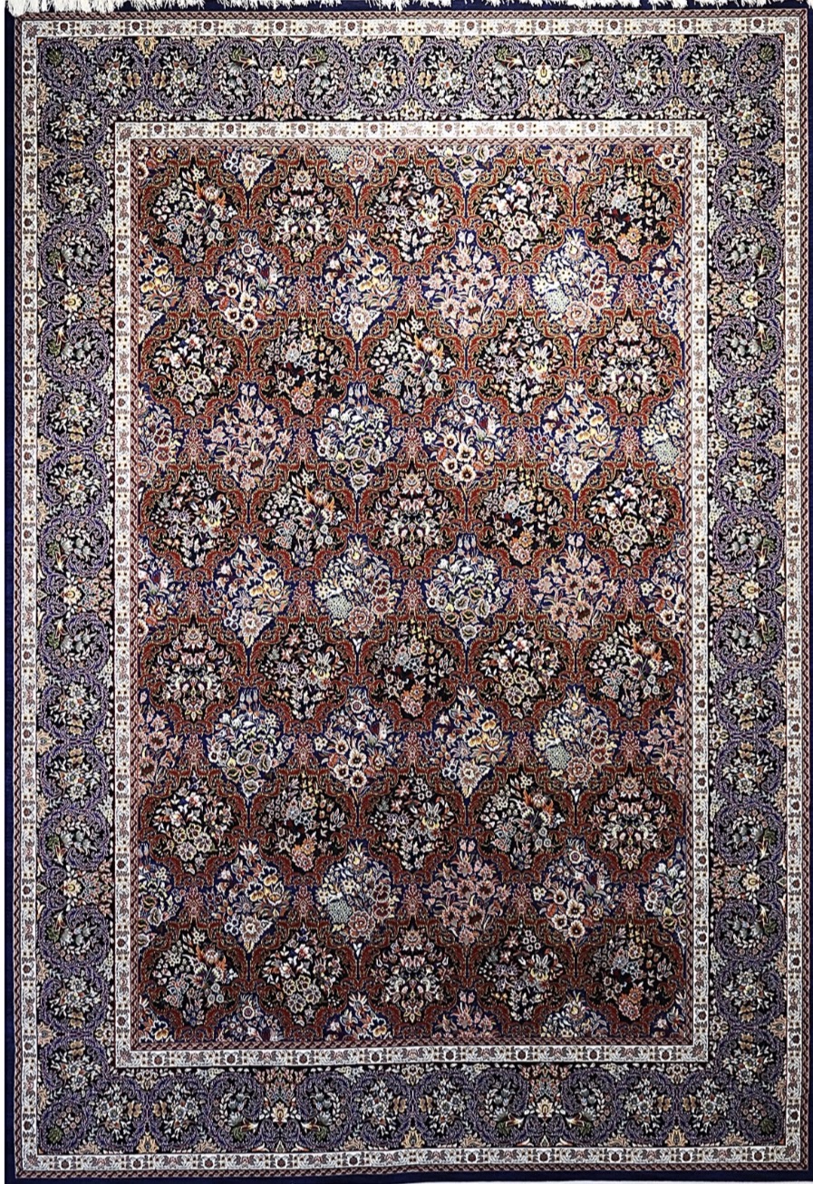 فرش ۷۰۰ شانه ۹ متری کاشان لاکی ارغوانی طرح لاما kh
