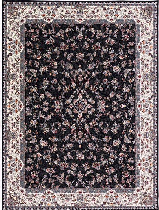 فرش ۷۰۰ شانه 12 متری کاشان رنگ سرمه ای طرح ارمیتا khan