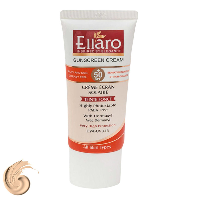 کرم ضد آفتاب رنگی الارو مدل SPF50 محافظ UVA ،UVB، ضد چروک، مناسب انواع پوست تحت لیسانس حجم 50 میلی‌لیتر