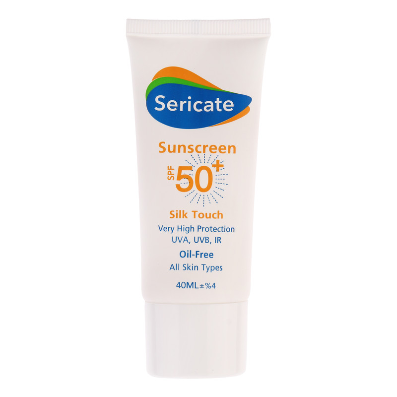کرم ضد آفتاب بدون رنگ صورت سری کیت SPF50 مدل Silk Touch مناسب برای انواع پوست‌ حجم 40 میلی‌ لیتر