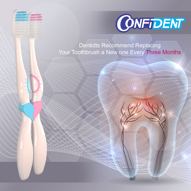 مسواک کانفیدنت مدل CT-Biform با برس نرم بسته 2 عددی