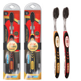 مسواک کانفیدنت مدل Golden Charcoal با برس نرم مجموعه 2 عددی