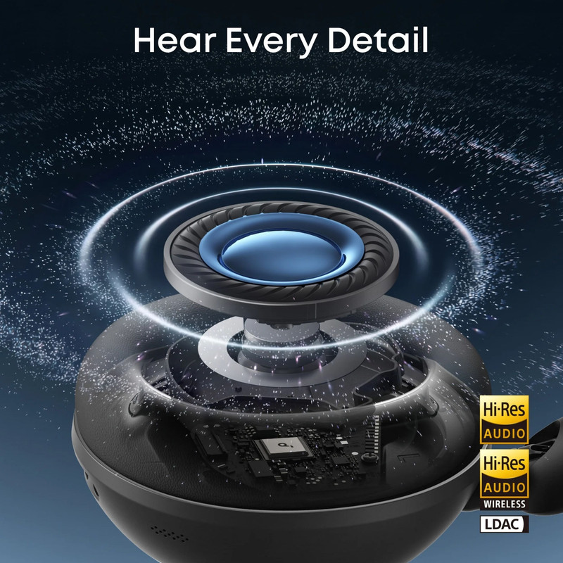 هدفون بلوتوثی انکر مدل Soundcore Space 2 با نویز کنسلینگ فعال ANC، صدای Hi-Res و شارژدهی تا 70 ساعت