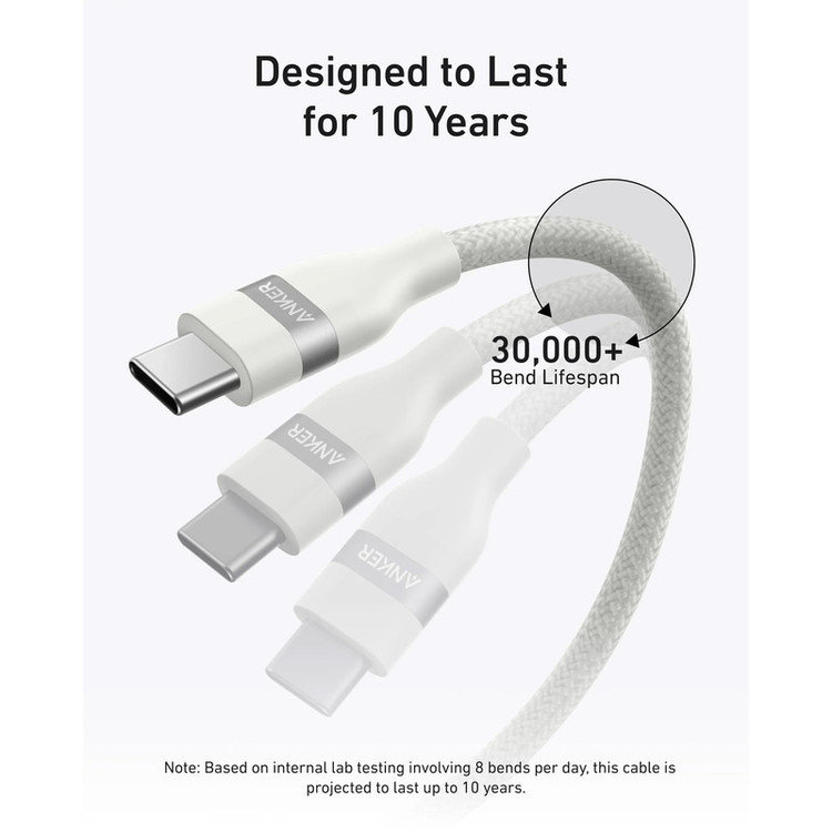 کابل تبدیل USB-C به USB-C انکر مدل A82E2 طول 0.9 متر با توان 240 وات