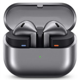 هدفون بلوتوثی سامسونگ مدل Galaxy Buds3 با نویز کنسلینگ فعال (ANC)، نویز کنسلینگ میکروفون (ENC)، درگاه شارژ USB Type-C، با قابلیت اتصال به چند دستگاه، دارای قابلیت صدای 360 درجه، Galaxy AI، میکروفون سه گانه، پشتیبانی از فرمان لمسی، ضد آب و گرد و غبار