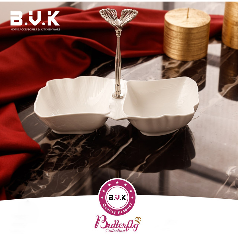 اردوخوری بی.وی.کی مدل 2 خانه طرح Butterfly کد 668122